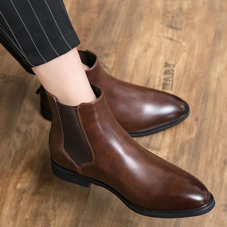 サイドゴアブーツメンズブーツサイドゴアチェルシーブーツショートブーツ黒ブラックブラウンカジュアル革靴メンズシューズシンプル靴フェイクレザー