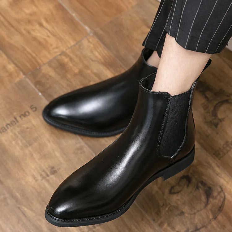 サイドゴアブーツメンズブーツサイドゴアチェルシーブーツショートブーツ黒ブラックブラウンカジュアル革靴メンズシューズシンプル靴フェイクレザー