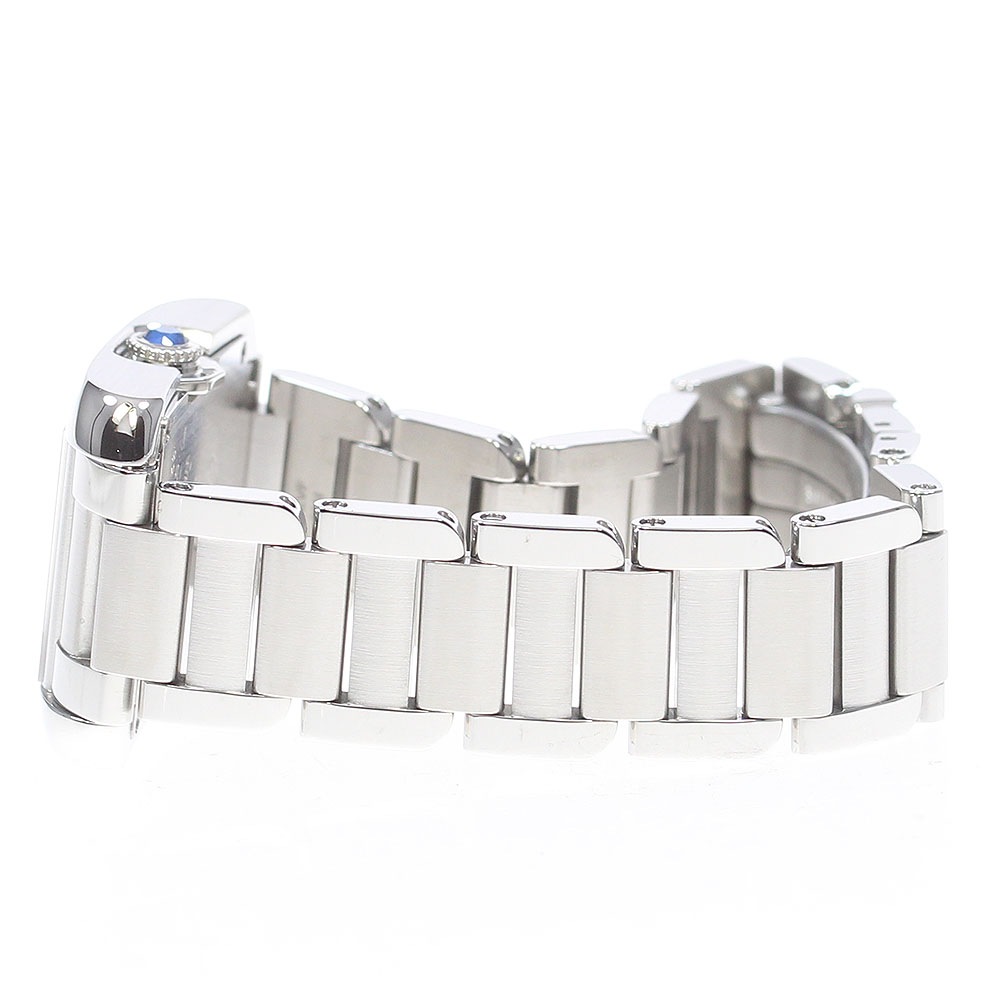 カルティエ CARTIER W4TA0003 タンクアングレーズ 11Pダイヤ クォーツ レディース 良品 _862633【中古】