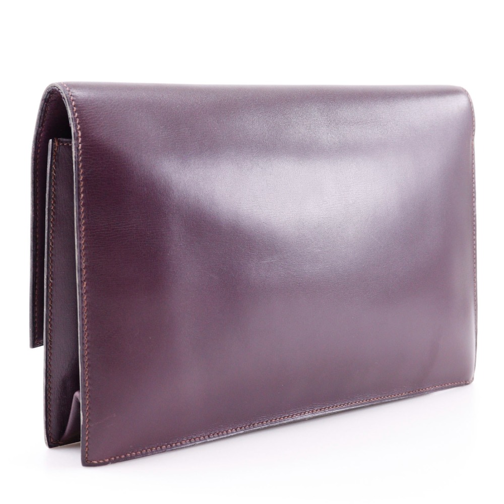 ファコ ヴィンテージ クラッチバッグ ボックスカーフ ボルドー I レディース 中古品 ファコ ヴィンテージ クラッチバッグ ボックスカーフ ボルドー I レディース 中古品