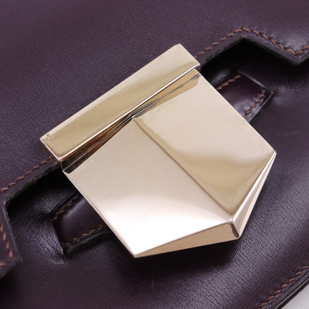 ファコ ヴィンテージ クラッチバッグ ボックスカーフ ボルドー I レディース 中古品 ファコ ヴィンテージ クラッチバッグ ボックスカーフ ボルドー I レディース 中古品