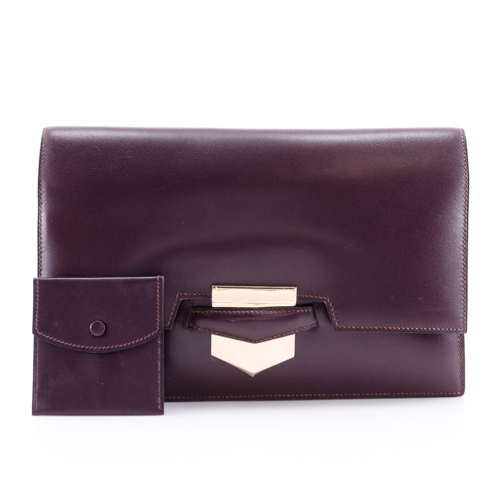 ファコ ヴィンテージ クラッチバッグ ボックスカーフ ボルドー I レディース 中古品 ファコ ヴィンテージ クラッチバッグ ボックスカーフ ボルドー I レディース 中古品