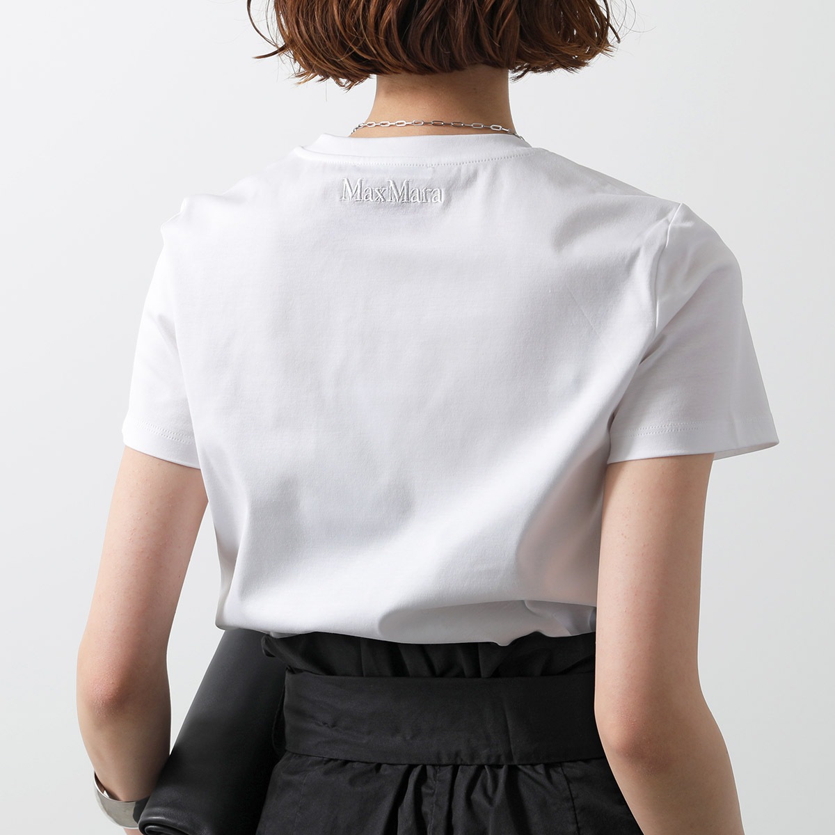 MAX MARA マックスマーラ Tシャツ NERINA ネリナ レディース 半袖 カットソー コットン クルーネック ロゴ 刺繍 カラー2色