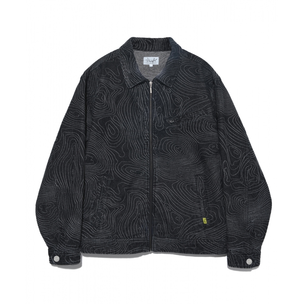 体育部 PHYPS コンターマップデニムジャケットブラック 体育部 PHYPS コンターマップデニムジャケットブラック