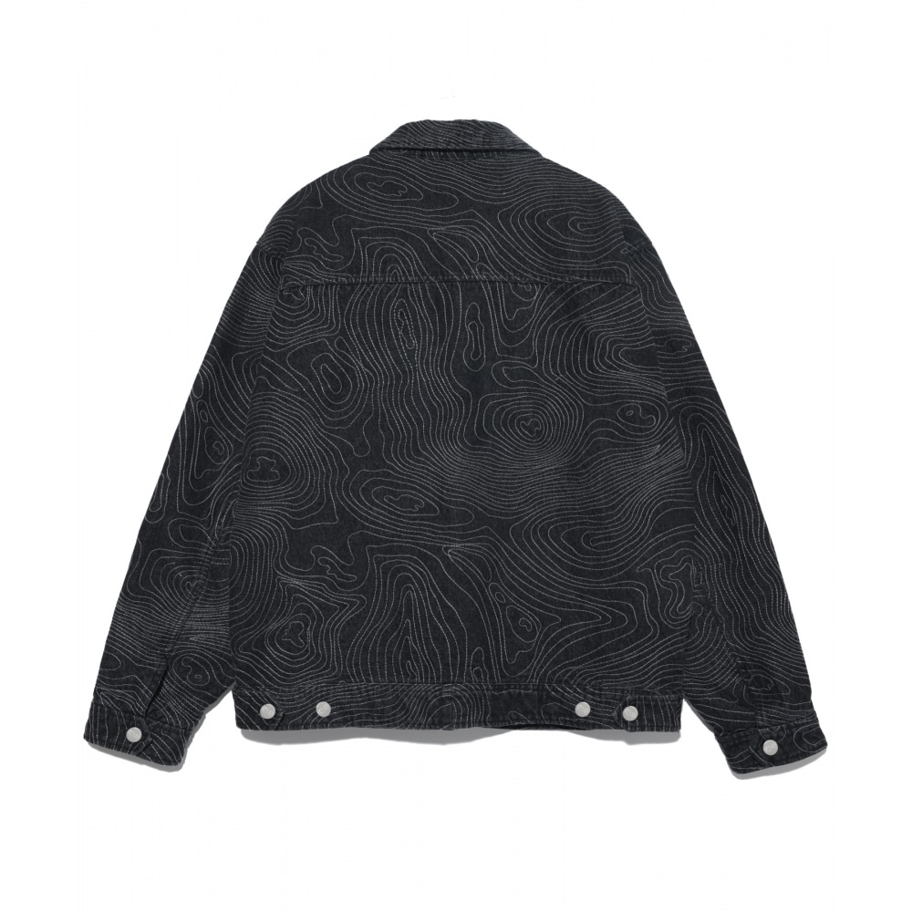 体育部 PHYPS コンターマップデニムジャケットブラック 体育部 PHYPS コンターマップデニムジャケットブラック