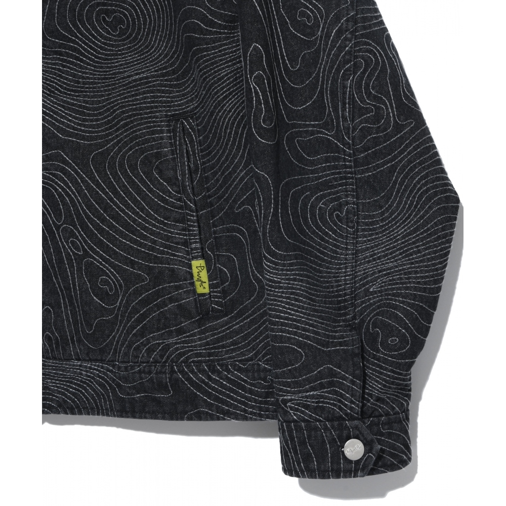 体育部 PHYPS コンターマップデニムジャケットブラック 体育部 PHYPS コンターマップデニムジャケットブラック