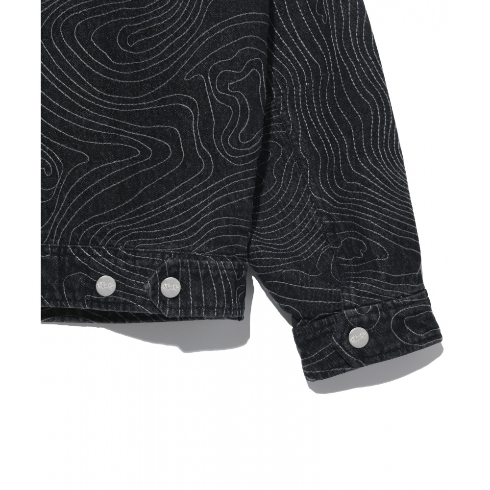 体育部 PHYPS コンターマップデニムジャケットブラック 体育部 PHYPS コンターマップデニムジャケットブラック