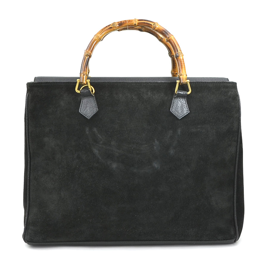 グッチ GUCCI ハンドバッグ バンブー スエード ブラック レディース e59214a