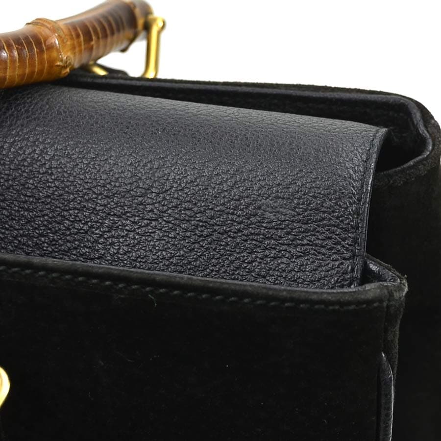 グッチ GUCCI ハンドバッグ バンブー スエード ブラック レディース e59214a