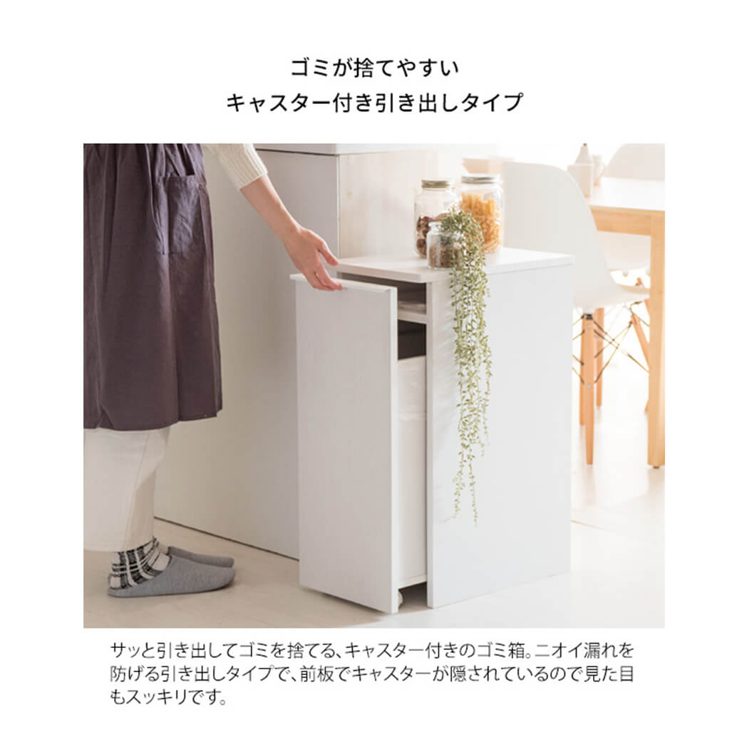 引出しダストボックス　ゴミ箱　４５リットル　４５Ｌ　ふた付き　塵箱　スリム　幅３０ｃｍ　ダストボックス