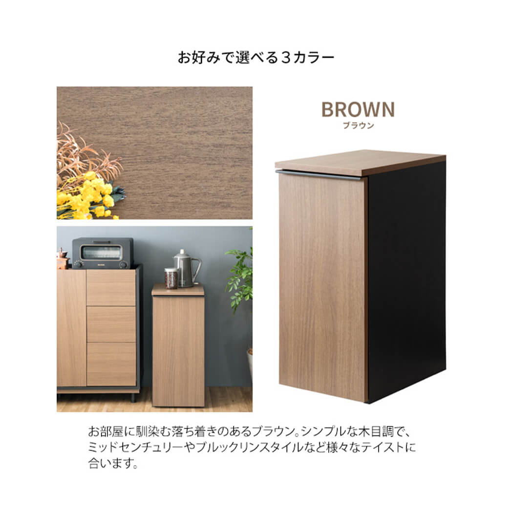 引出しダストボックス　ゴミ箱　４５リットル　４５Ｌ　ふた付き　塵箱　スリム　幅３０ｃｍ　ダストボックス