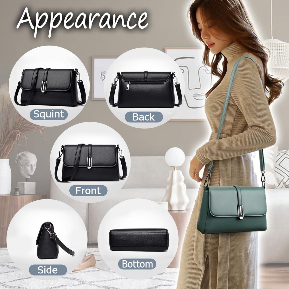 [LASTOS] ショルダーバッグ レディース 斜めがけ 肩掛け 小さめ ミニバッグ 軽量 PUレザー カバン 女性用