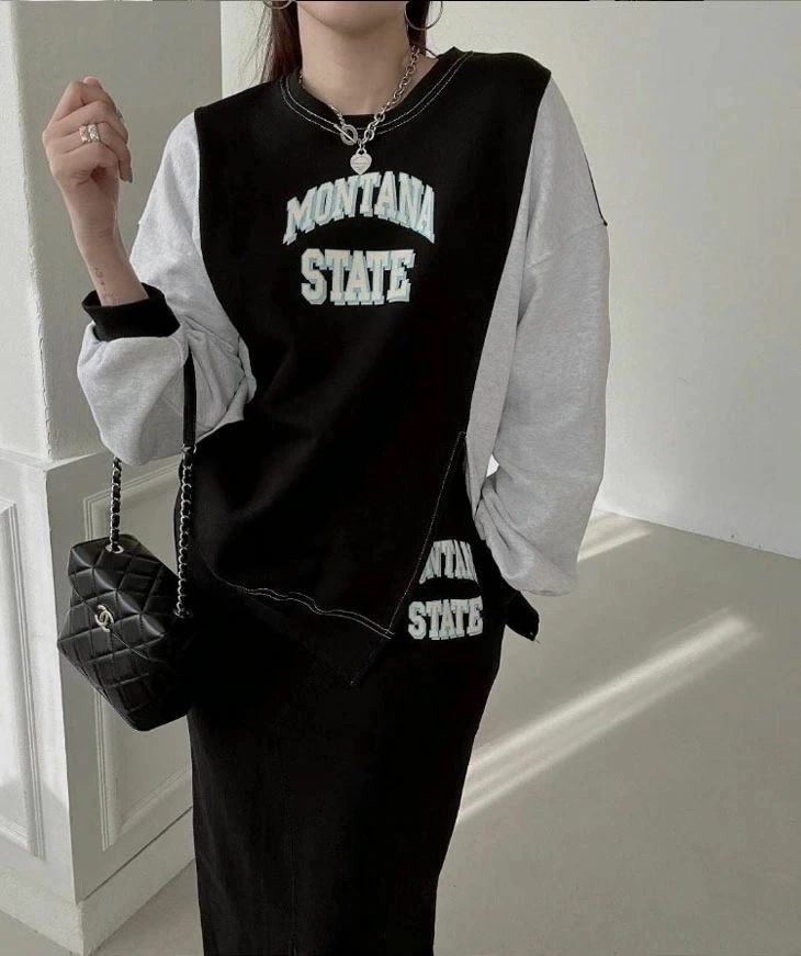 【急速出荷!】トップス スカート セットアップ レディース 上下セット 長袖トップス ロングスカート スリット オシャレ カジュアル バイカラー 韓国ファッション 【急速出荷!】トップス スカート セットアップ レディース 上下セット 長袖トップス ロングスカート スリット オシャレ カジュアル バイカラー 韓国ファッション