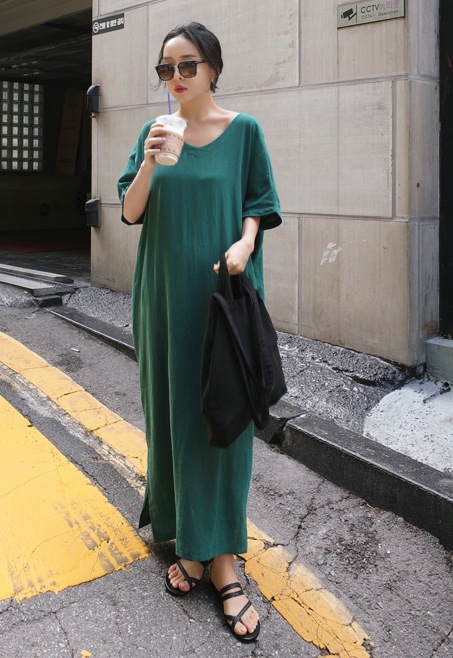 ワンピース ロング 半袖 l 大人可愛い きれいめ 大人 おしゃれ かっこいい 大人女子 こなれ感 ラフ 無地 春 夏 秋 冬 10代 20代 30代 ワンピース ロング 半袖 かわいい l きれいめ 大人 おしゃれ