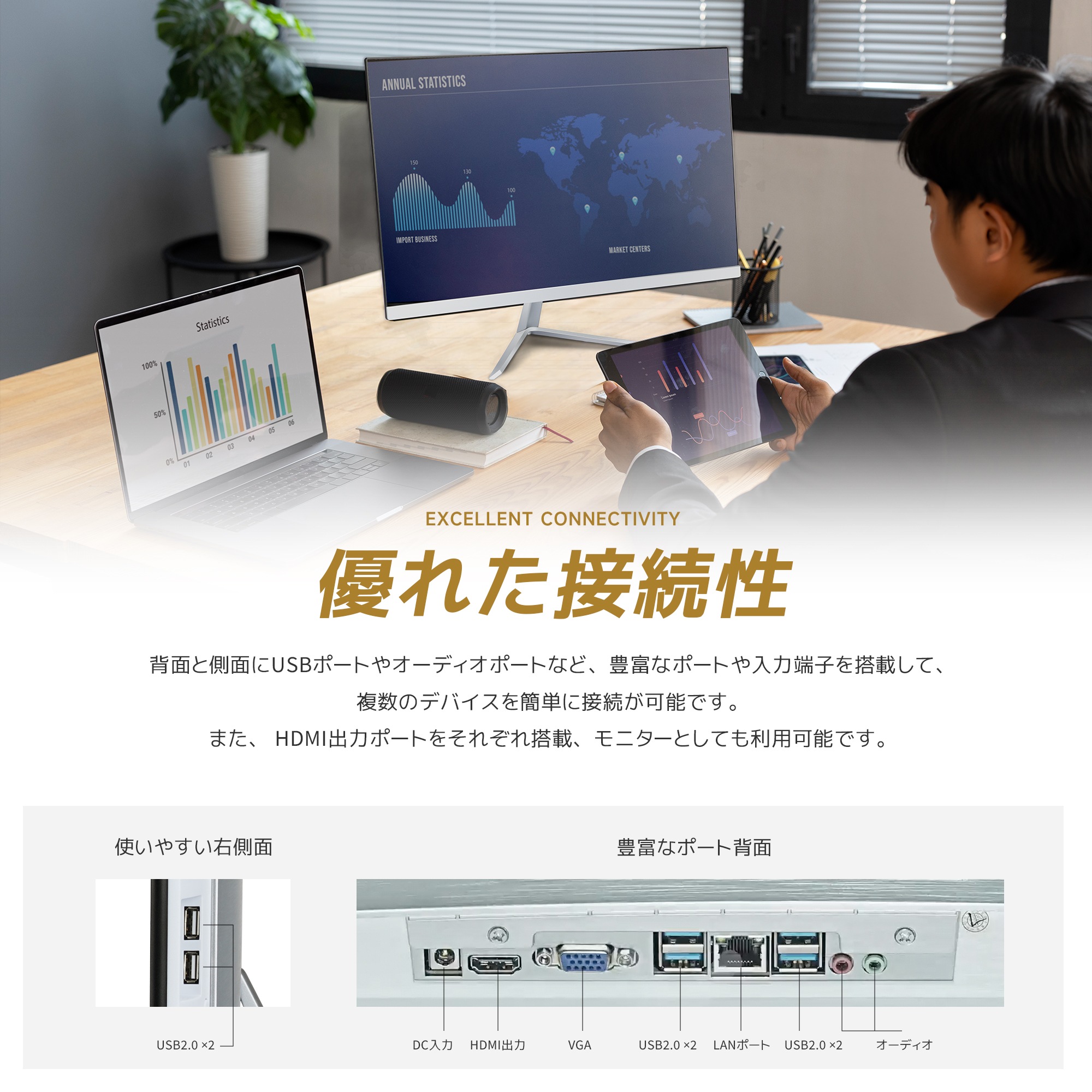 デスクトップ 一体型PC 22型 液晶一体型 新品 デスクトップパソコン パソコン Core i5 第2世代 Windows11 Office付き USB 2.0 WIFI搭キーボードとマウス付属