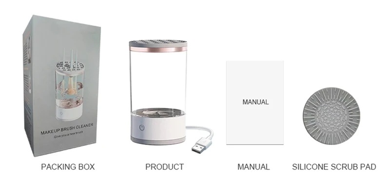 電気化粧ブラシクリーナー,3 in 1,クリーナー,ホルダースタンド,怠惰な掃除機,乾燥した洗浄ツール