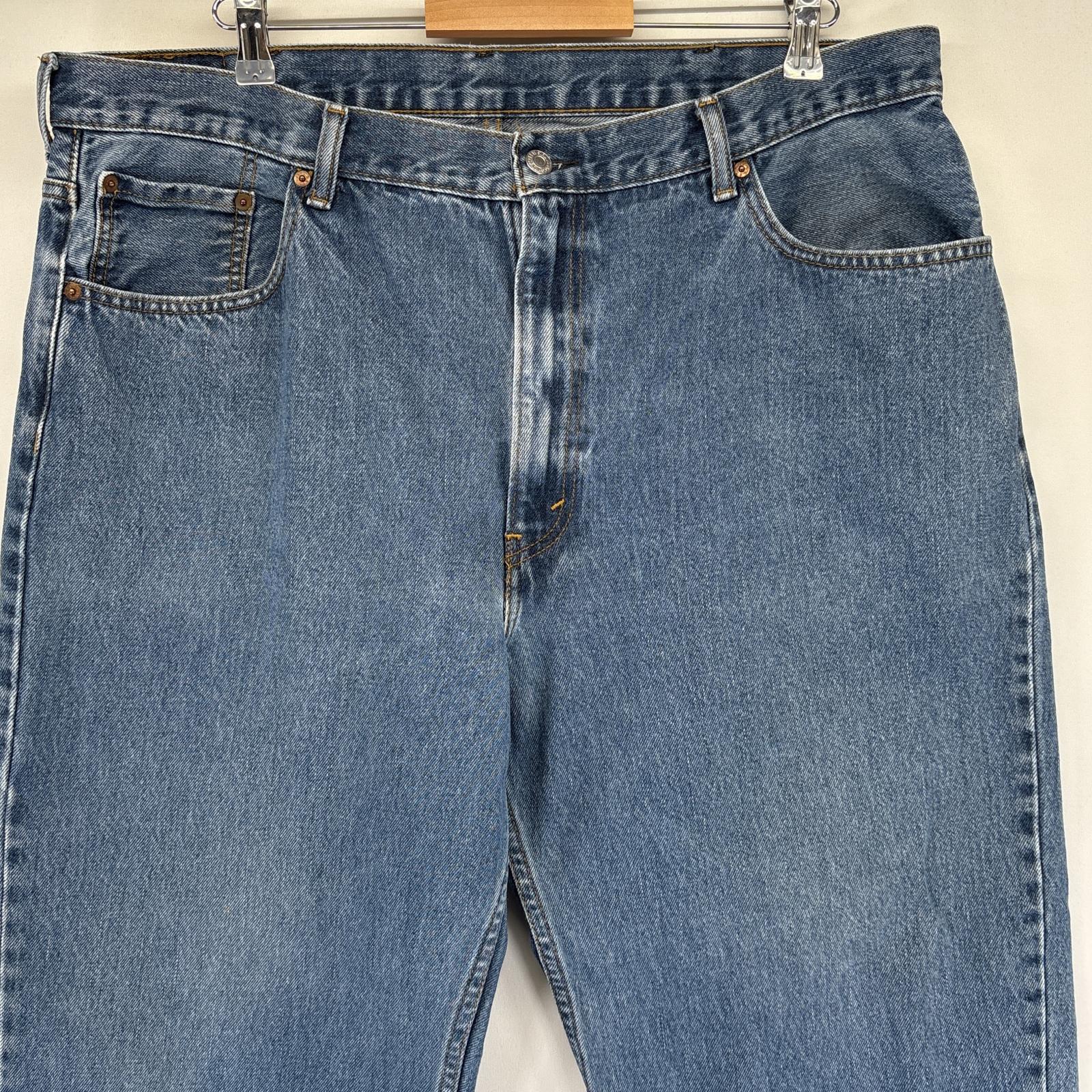 古着 デニムパンツ 550 テーパード ジップフライ 5ポケット ジーンズ ジーパン 大きいサイズ w42 L30 ブルー メンズ 古着 デニムパンツ 550 テーパード ジップフライ 5ポケット ジーンズ ジーパン 大きいサイズ w42 L30 ブルー メンズ