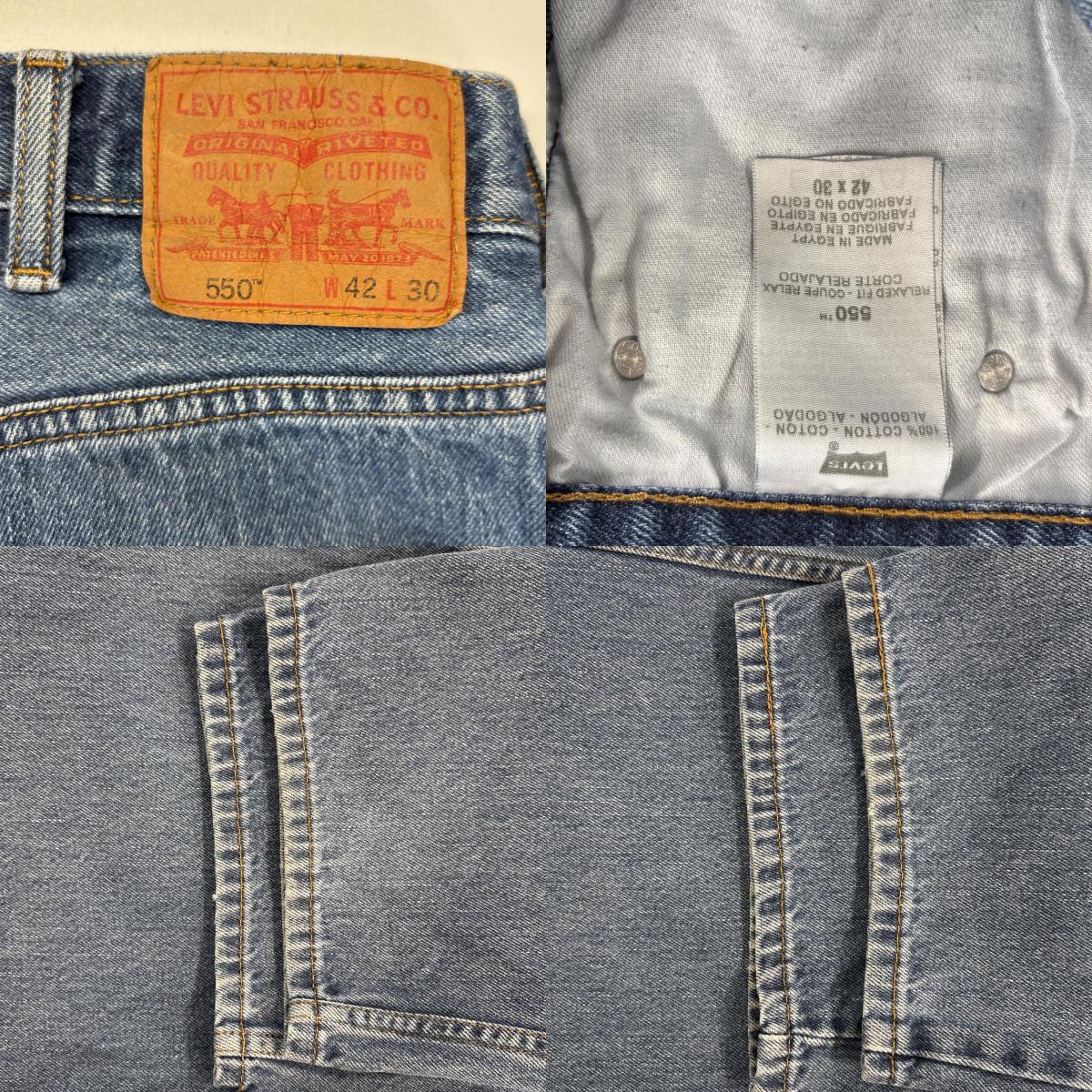 古着 デニムパンツ 550 テーパード ジップフライ 5ポケット ジーンズ ジーパン 大きいサイズ w42 L30 ブルー メンズ 古着 デニムパンツ 550 テーパード ジップフライ 5ポケット ジーンズ ジーパン 大きいサイズ w42 L30 ブルー メンズ