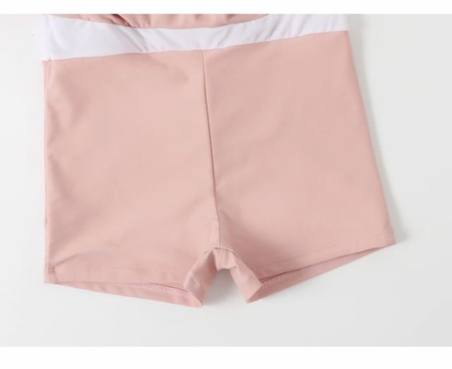 レトロ日系ワンピースボクサー夏学生無地ウエストスリム甘いセーカー水着女性