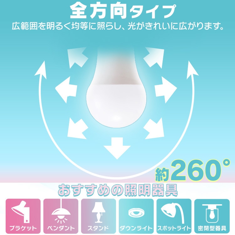10個／ led電球 e17 60w 昼白色 電球色 全方向 5年保証 LED 電球 E17 LDA5N-G-E17/W-6T92P LDA5L-G-E17/W-6T92P アイリスオーヤマ *