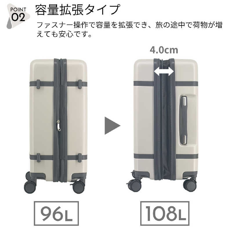 SAMSUFFIT ストッパー付スーツケース 拡張機能付き 無料預け入れ L