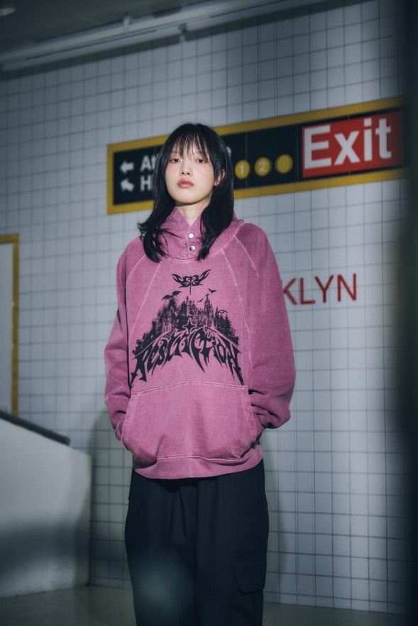 【CPGN STUDIO】 Restriction Pigment Snap Hoodie