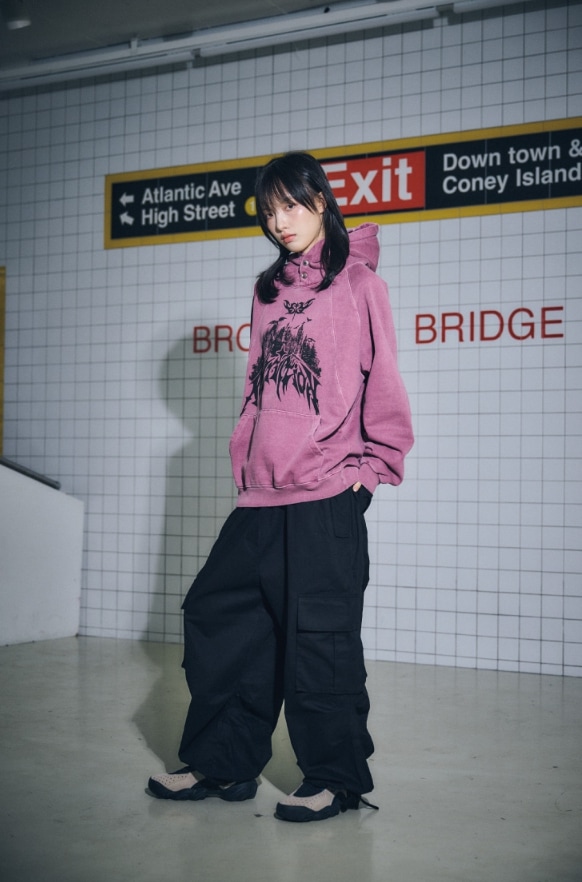 【CPGN STUDIO】 Restriction Pigment Snap Hoodie