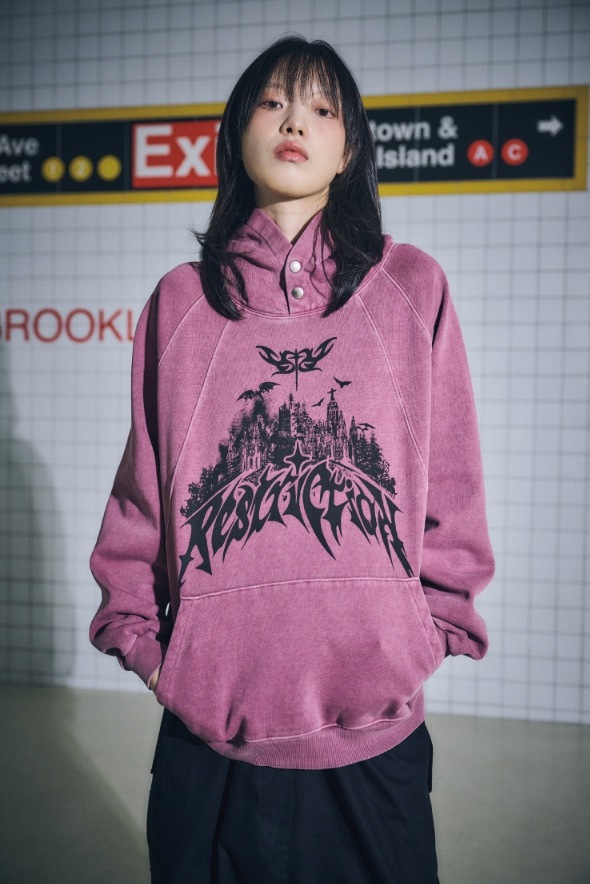 【CPGN STUDIO】 Restriction Pigment Snap Hoodie