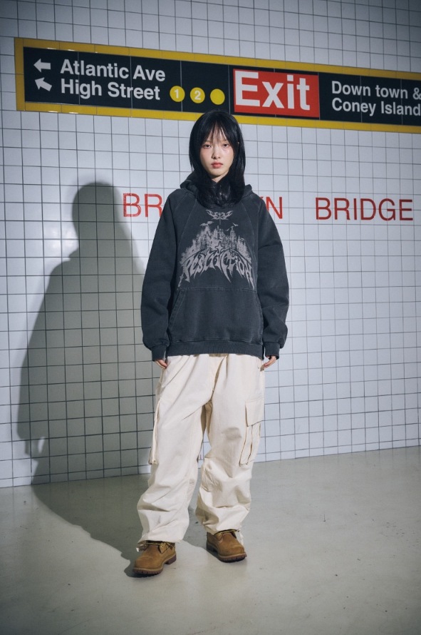 【CPGN STUDIO】 Restriction Pigment Snap Hoodie