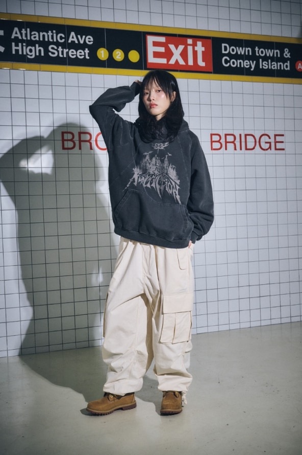 【CPGN STUDIO】 Restriction Pigment Snap Hoodie