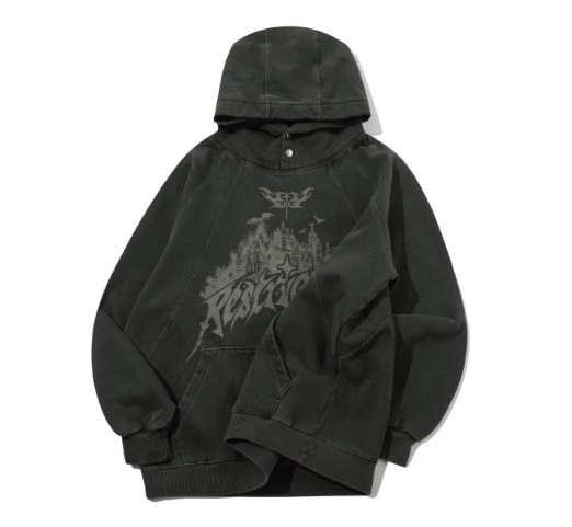 【CPGN STUDIO】 Restriction Pigment Snap Hoodie