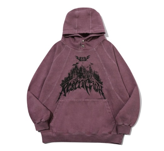 【CPGN STUDIO】 Restriction Pigment Snap Hoodie