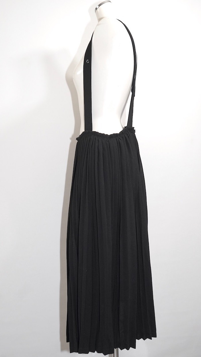 Cross Strap Pleats Jumper Long Skirt (black) A,D,G レディース ボトムス Cross Strap Pleats Jumper Long Skirt (black) A,D,G レディース ボトムス