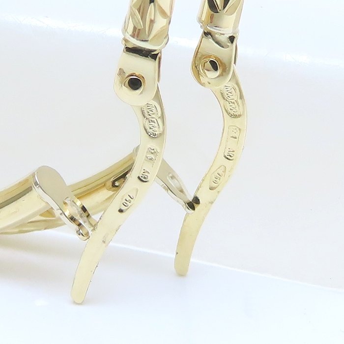 フープ ピアス 3.3cm K18YG イエローゴールド/293484【中古】 フープ ピアス 3.3cm K18YG イエローゴールド/293484【中古】