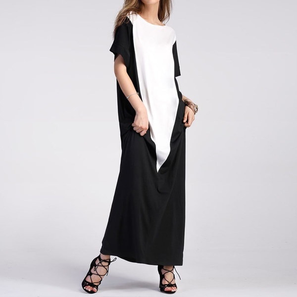 新しいセクシーなファッション女性ラウンドネック特大カフトンTシャツドレスパーティロングマキシドレス 新しいセクシーなファッション女性ラウンドネック特大カフトンTシャツドレスパーティロングマキシドレス