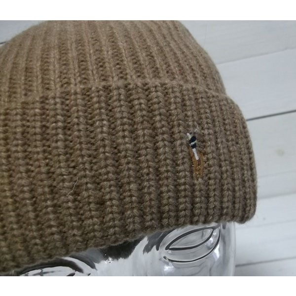 ニットキャップ ワンポイント ニット帽 ベージュ PR4-183 ニットキャップ ワンポイント ニット帽 ベージュ PR4-183