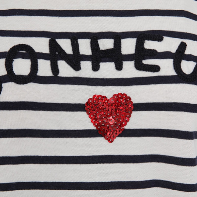 Click & Funny ボニーエンブロイダリーストライプ t シャツ Click & Funny ボニーエンブロイダリーストライプ t シャツ