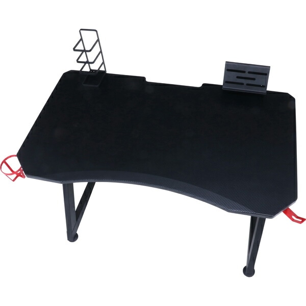 【送料無料】不二貿易　レイズ ゲーミングデスク 幅1050×奥行600×高さ700mm レッド　18572