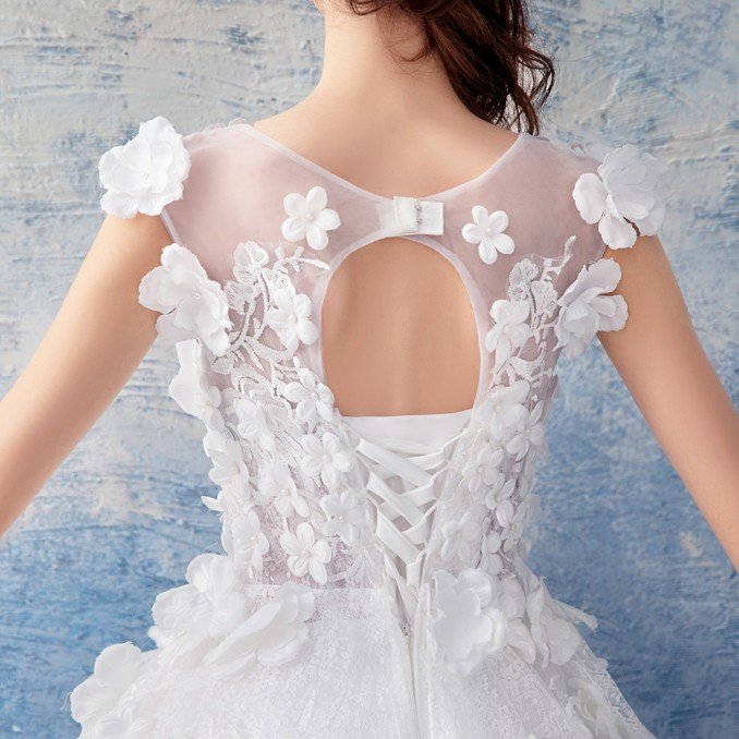 ウエディングドレス 二次会 ウェディングドレス 安い エンパイア 結婚式 プリンセス 花嫁 ロングドレス ブライダル 白 披露宴 大きいサイズ