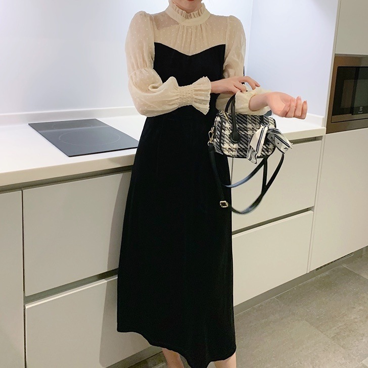 ワンピース フレアワンピース ミモレ ミモレ丈 袖あり 長袖 パフスリーブ スタンドカラー フレア セミフレア レース 刺繍 シフォン 切り替えデザイン ドッキング 透け感 シースルー ベロア ワンピース フレアワンピース ミモレ ミモレ丈 袖あり 長袖 パフスリーブ スタンドカラー フレア セミフレア レース 刺繍 シフォン 切り替えデザイン ドッキング 透け感 シースルー ベロア