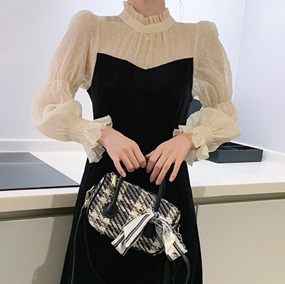 ワンピース フレアワンピース ミモレ ミモレ丈 袖あり 長袖 パフスリーブ スタンドカラー フレア セミフレア レース 刺繍 シフォン 切り替えデザイン ドッキング 透け感 シースルー ベロア ワンピース フレアワンピース ミモレ ミモレ丈 袖あり 長袖 パフスリーブ スタンドカラー フレア セミフレア レース 刺繍 シフォン 切り替えデザイン ドッキング 透け感 シースルー ベロア