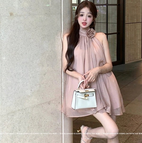 正規品　フラワー レース ボートネック 袖なしミニ・膝丈ワンピ [ホワイト］ 正規品 フラワー レース ボートネック 袖なしミニ・膝丈ワンピ [ホワイト］