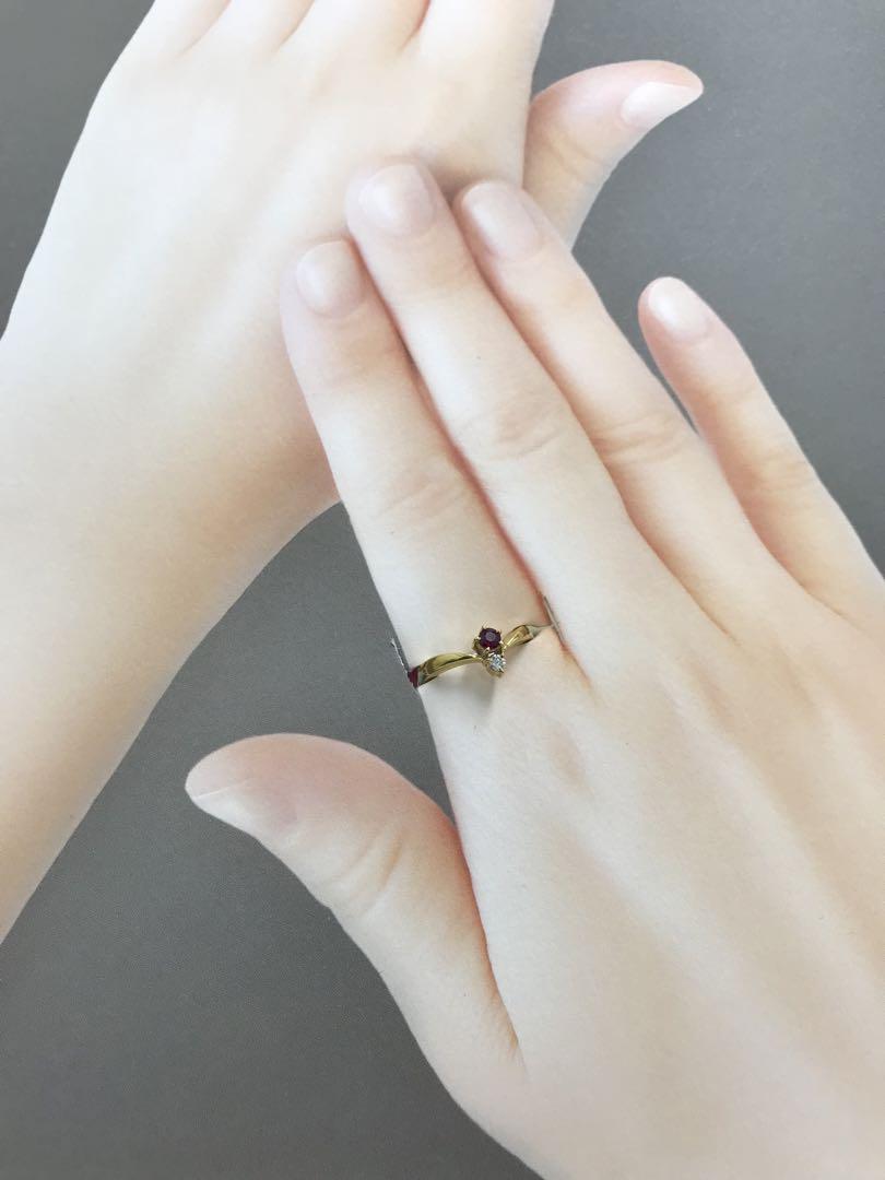 MIKIMOTO　ミキモト　リング　K18　YG　ルビー　ダイヤ　7号　指輪 MIKIMOTO ミキモト リング K18 YG ルビー ダイヤ 7号 指輪