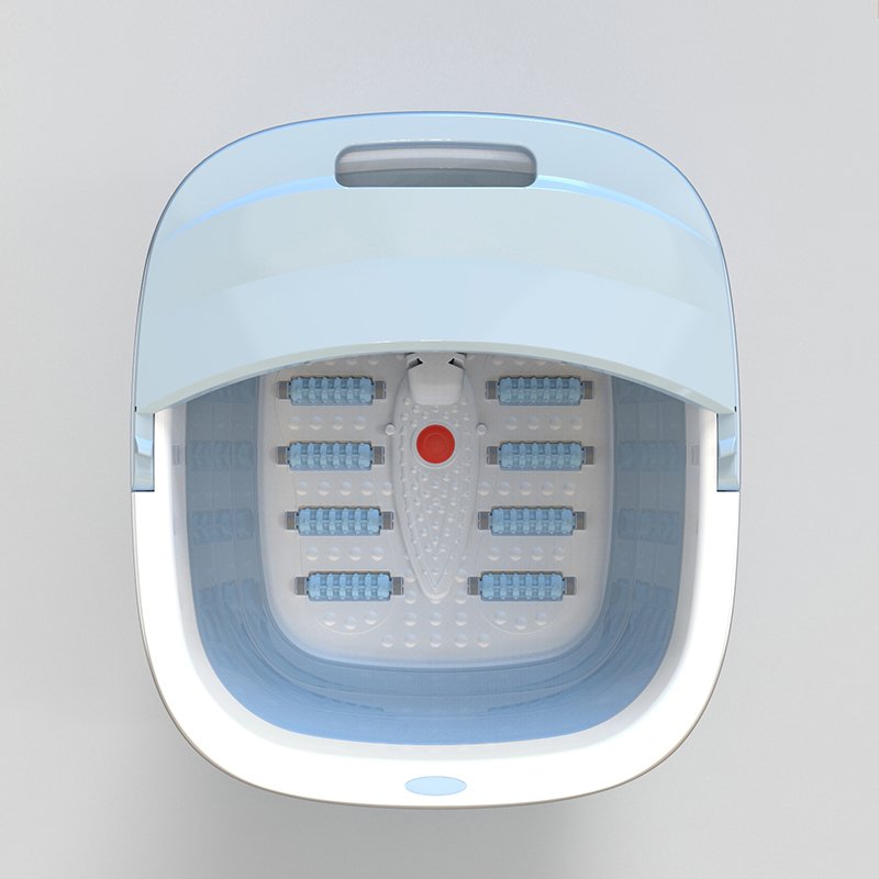 新しいローラー折りたたみフットバスレッドライトバブルワイヤレスリモコンフットバス電気加熱フットバスペ