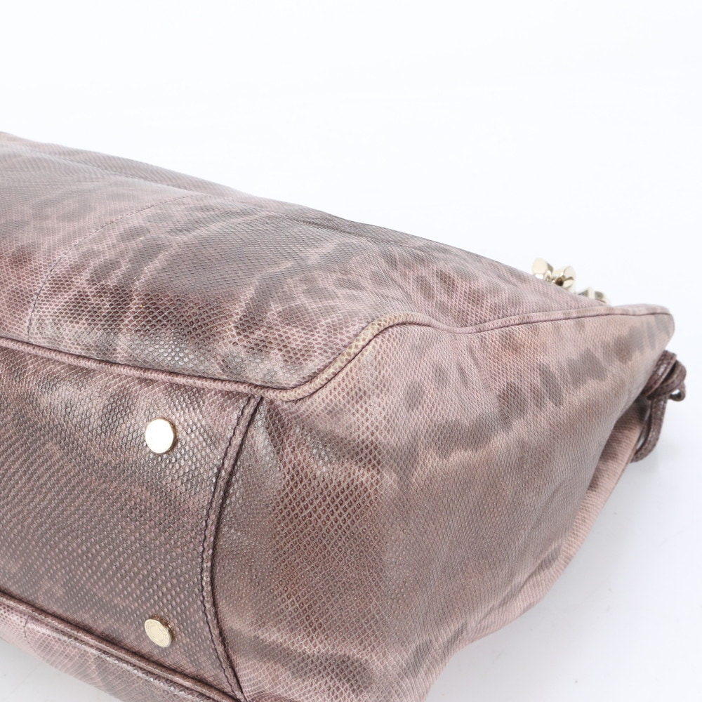 美品 ホログラムシール付 モネーテ チェーン リザード レザー 2WAY トート バッグ 肩掛け ショルダー ハンド A4 レディース ECE CP45-1 中古 美品 ホログラムシール付 モネーテ チェーン リザード レザー 2WAY トート バッグ 肩掛け ショルダー ハンド A4 レディース ECE CP45-1 中古