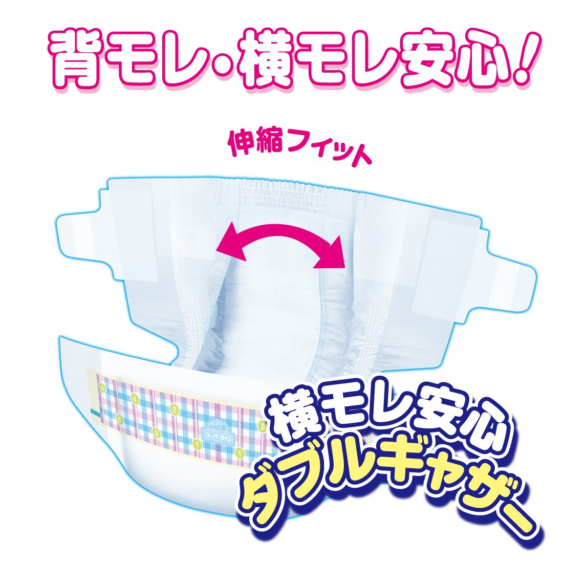 【テープ スーパーBIG】グーン スーパーBIG テープ止めタイプ おむつ (15~35kg)112枚(28枚×4) [ケース販売]