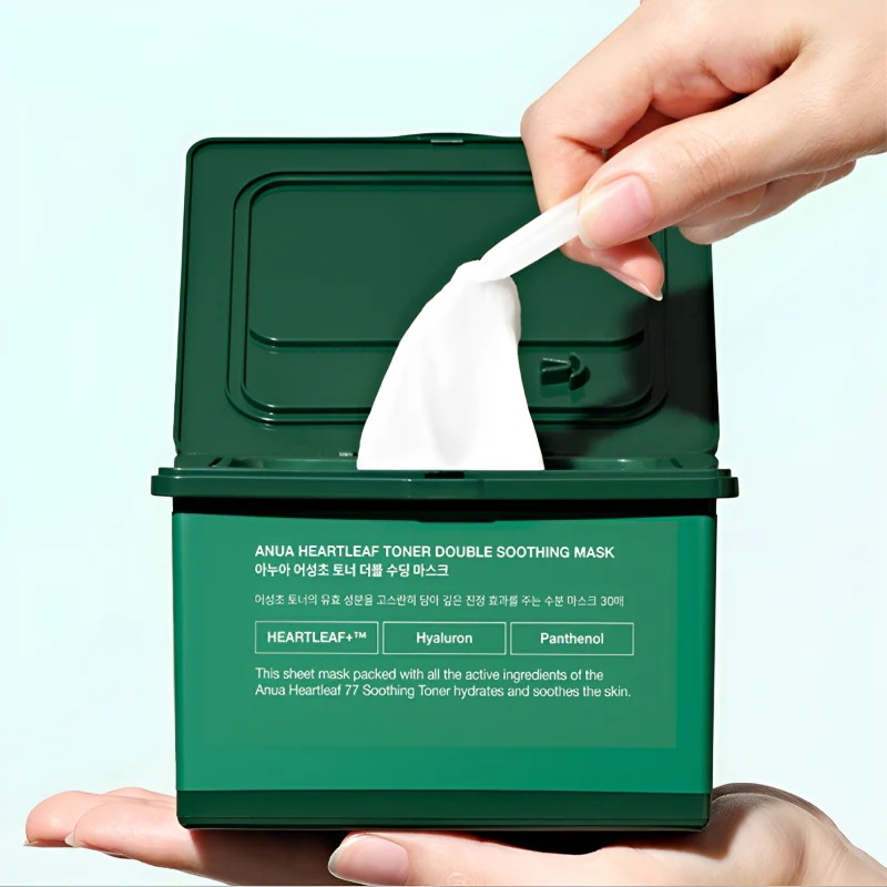 [1+1]ドクダミ ダブルスージング マスクパック 30枚入＋30枚入（合計60枚） / 鎮静・保湿・毛穴ケア / 韓国コスメ