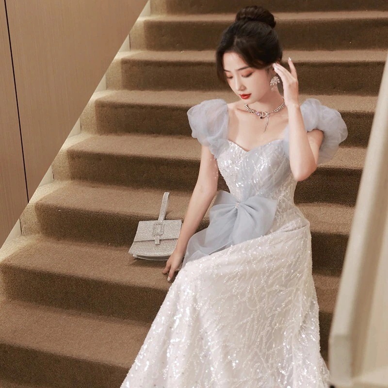 【1枚購入で20% OFF】新作 パーティドレス結婚式二次会 花嫁ロングドレスお呼ばれ30代ワンピース バースデーウェディングステージホステスドレス