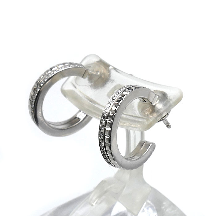 Boucheron ブシュロン K18WG ホワイトゴールド キャトル ラディアント ダイヤ ピアス JCO01676 ダイヤモンド 5.8g レディース 中古 美品_1