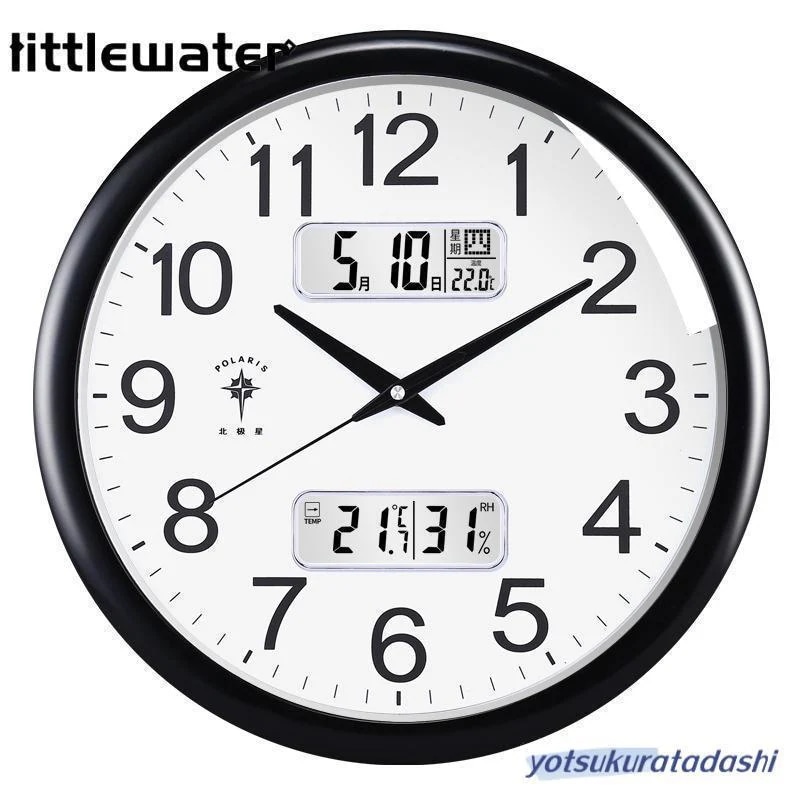 掛け時計 壁掛け時計 北欧スリム 自動校正 2画面表示 温度湿度計日付表示 ダブルリンクマグノア精密 掛け時計 壁掛け時計 北欧スリム 自動校正 2画面表示 温度湿度計日付表示 ダブルリンクマグノア精密